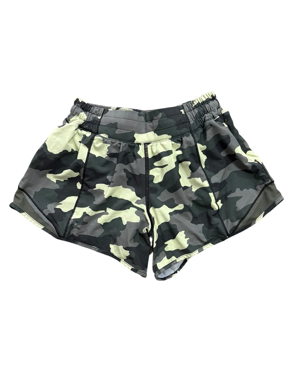 Lululemon Hotty Hot Low Rise Short Lined 4" Heritage 360 Camo Green Size 4